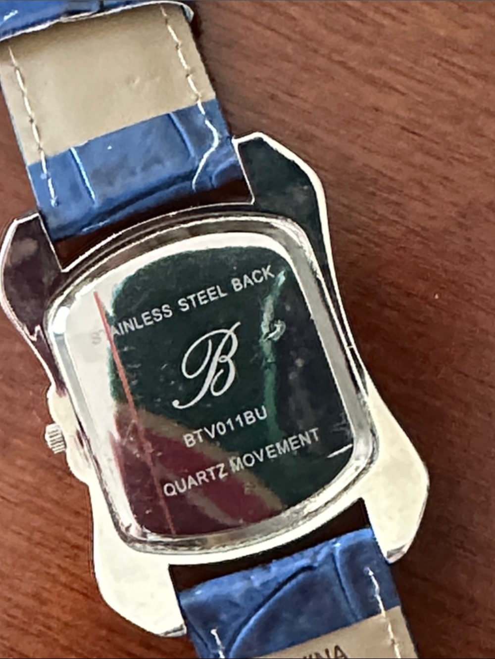 NWOT Brighton Women’s Blue Leather croc Dress Watch with Crystal Accents - Picture 3 of 6